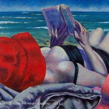 Malerei mit dem Titel "Il rosso e il nero…" von Magda Carella, Original-Kunstwerk, Öl