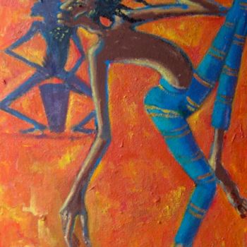Painting titled "Suoni d'Africa" by Magda Carella, Original Artwork, Oil