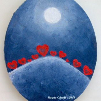 Peinture intitulée "E i cuori stanno a…" par Magda Carella, Œuvre d'art originale, Huile
