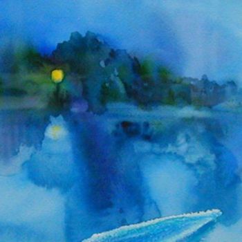 Картина под названием "nightly" - Magdalena Gintowt-Juchniewicz, Подлинное произведение искусства, Акварель
