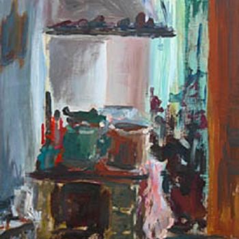 Peinture intitulée "in the kitchen" par Magdalena Gintowt-Juchniewicz, Œuvre d'art originale, Acrylique