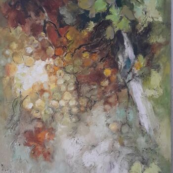 Картина под названием "Mein Garten, Mein B…" - Rebeka, Подлинное произведение искусства, Масло Установлен на Деревянная рама…