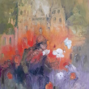 Painting titled "Nach Santiago di C." by Rebeka, Original Artwork, Oil