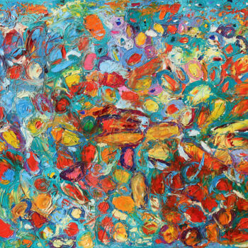 Malerei mit dem Titel "Abstract textured p…" von Magdalena Walulik, Original-Kunstwerk, Öl