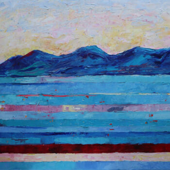 Malerei mit dem Titel "Abstract landscape…" von Magdalena Walulik, Original-Kunstwerk, Öl