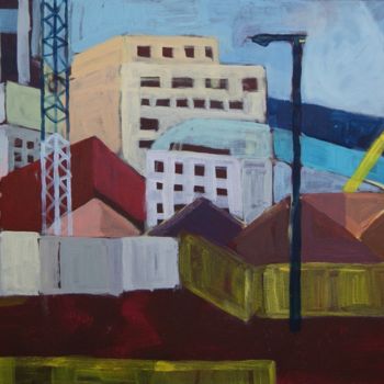 Peinture intitulée "Miasto w budowie 3" par Magdalena Skaruz, Œuvre d'art originale, Acrylique