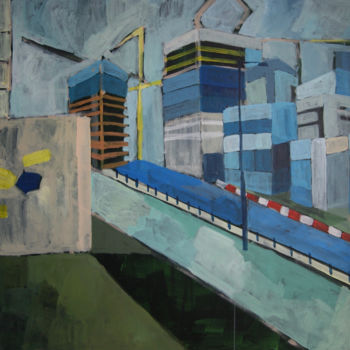 Peinture intitulée "Miasto w budowie 6" par Magdalena Skaruz, Œuvre d'art originale, Acrylique