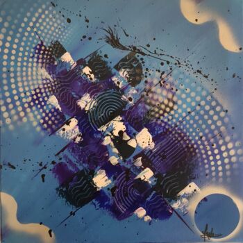 Pittura intitolato "Rhythm& bleu" da Magdaleon Serge, Opera d'arte originale, Acrilico