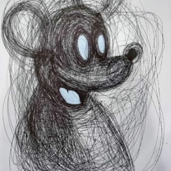 Painting titled "Mickey mouse likes…" by Alessandro Maggiorino, Original Artwork, Gel pen