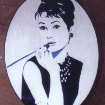 Pintura intitulada "Audrey Hepburn" por Marguerite Rodriguez, Obras de arte originais, Óleo