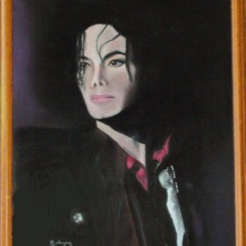 Malerei mit dem Titel "Portrait de Michael…" von Marguerite Rodriguez, Original-Kunstwerk, Öl