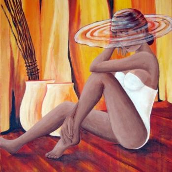 Картина под названием "Bain de soleil" - Marguerite Rodriguez, Подлинное произведение искусства, Масло