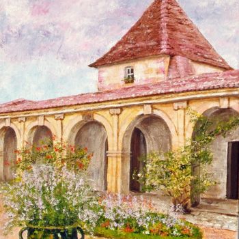 Картина под названием "Château de Gaujacq…" - Marguerite Rodriguez, Подлинное произведение искусства, Акрил