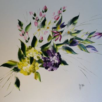 Peinture intitulée "bouquet" par Maggy Marie, Œuvre d'art originale, Huile Monté sur artwork_cat.