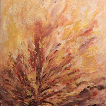 Painting titled "Automne flamboyant" by Magic Glance, Original Artwork, Acrylic Mounted on Cardboard