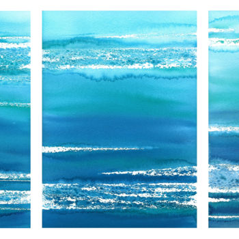 Peinture intitulée "Set of 3 abstract s…" par Svetlana Lileeva, Œuvre d'art originale, Aquarelle