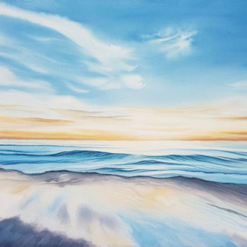 「Beach and seascape…」というタイトルの絵画 Svetlana Lileevaによって, オリジナルのアートワーク, 水彩画