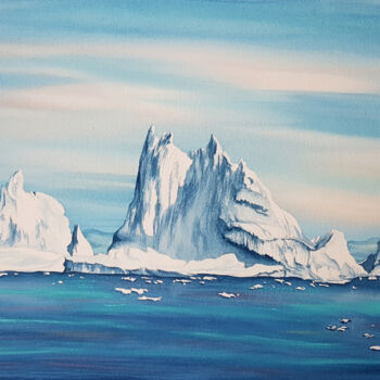 Painting titled "Iceberg in Antarcti…" by Svetlana Lileeva, Original Artwork, Watercolor