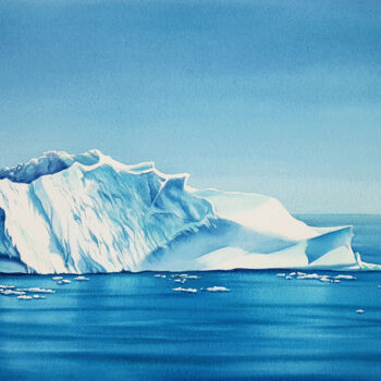 Peinture intitulée "Iceberg in Antarcti…" par Svetlana Lileeva, Œuvre d'art originale, Aquarelle