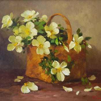 Painting titled "Flower still life,…" by Ilia Zherniak (Magicofcolour), Original Artwork, Oil