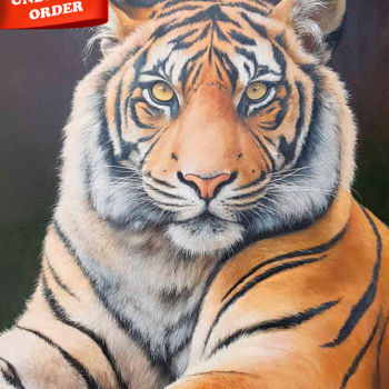 Peinture intitulée "Animal World, Tiger" par Ilia Zherniak (Magicofcolour), Œuvre d'art originale, Huile