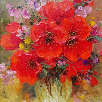 Картина под названием "Floral still life,…" - Илья Жерняк (Magicofcolour), Подлинное произведение искусства, Масло