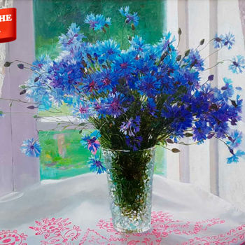 Peinture intitulée "Flower still life,…" par Ilia Zherniak (Magicofcolour), Œuvre d'art originale, Huile