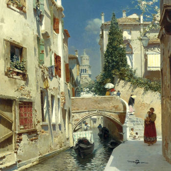 Painting titled "The Venetian Canal…" by Ilia Zherniak (Magicofcolour), Original Artwork, Oil