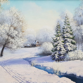Painting titled "Winter time" by Ilia Zherniak (Magicofcolour), Original Artwork, Oil