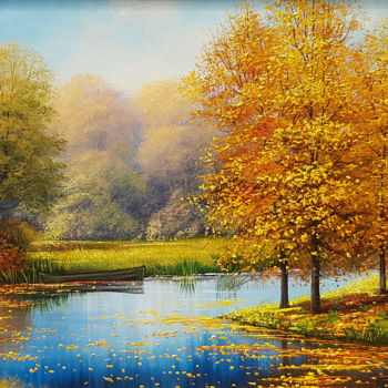 Painting titled "Autumn time" by Ilia Zherniak (Magicofcolour), Original Artwork, Oil