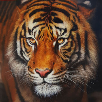 Картина под названием "Animal World, Tiger…" - Илья Жерняк (Magicofcolour), Подлинное произведение искусства, Масло