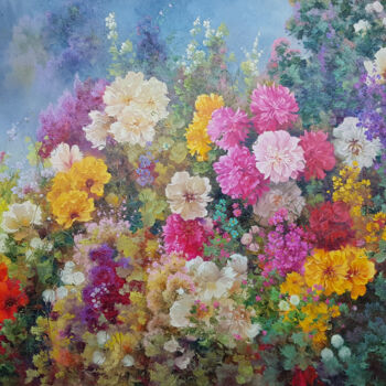 Malerei mit dem Titel "Magic flowers" von Ilia Zherniak (Magicofcolour), Original-Kunstwerk, Öl