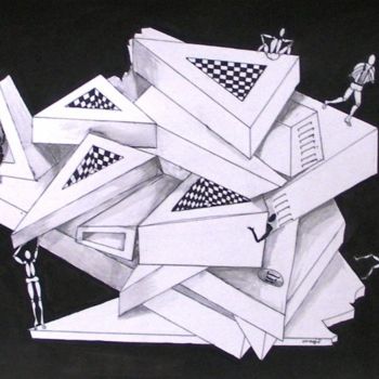 Drawing titled "Déséquilibre" by Magil, Original Artwork
