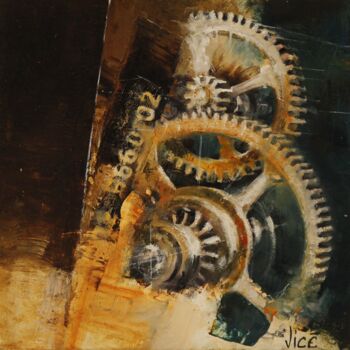 Peinture intitulée "Zone active" par Jicé, Œuvre d'art originale, Huile Monté sur Carton