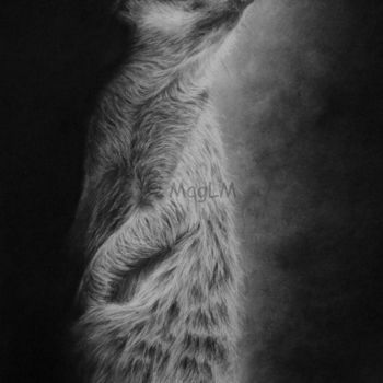 Drawing titled "Sentinelle" by Magali Lapeyre-Mirande, Original Artwork, Pencil