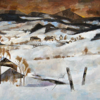 Peinture intitulée "Landscape painting…" par Magnetic Studio, Œuvre d'art originale