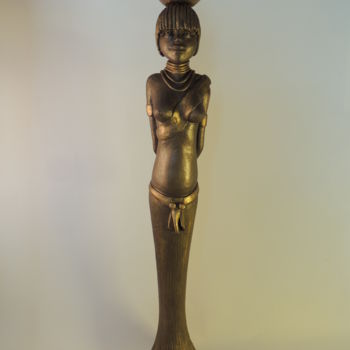 Sculpture titled "Africagirl" by Magoti, Original Artwork, Ceramics