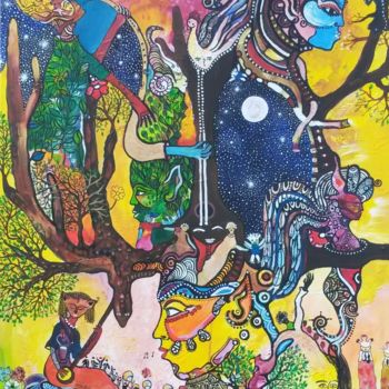 Painting titled "Un pour tous tous p…" by Magule Wango, Original Artwork