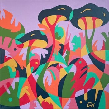 Peinture intitulée "Tropic V" par Maguy Vaz (50nuancesdemarguerite), Œuvre d'art originale, Acrylique Monté sur Châssis en b…