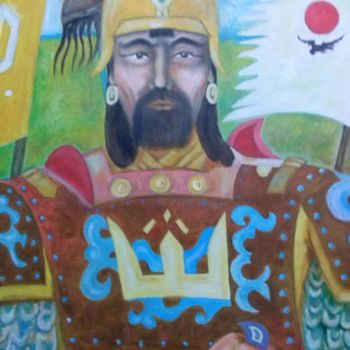 "Чингисхан" başlıklı Tablo Arhunola tarafından, Orijinal sanat, Petrol