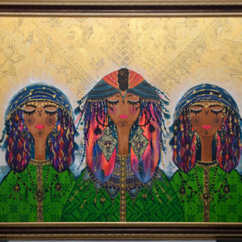 Pintura intitulada "Le rêve oriental" por Maha Khatib, Obras de arte originais, Acrílico Montado em Armação em madeira