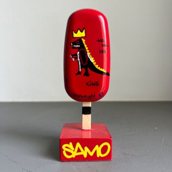 Sculpture titled "Basquiat SAMO Icecr…" by Mahëlle, Original Artwork, Wood