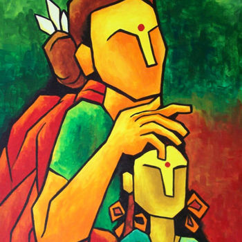 Pintura titulada "introducing-acrylic…" por Mahes, Obra de arte original, Acrílico