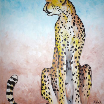 Schilderij getiteld "cheetah" door Mahes, Origineel Kunstwerk, Acryl