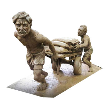 Скульптура под названием "The Struggle" - Mahesh Chathuranga Ekanayake, Подлинное произведение искусства, Смола