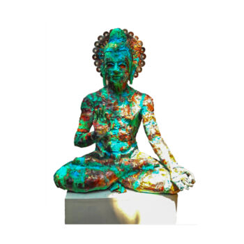 Скульптура под названием "An Idol" - Mahesh Chathuranga Ekanayake, Подлинное произведение искусства, Металлы