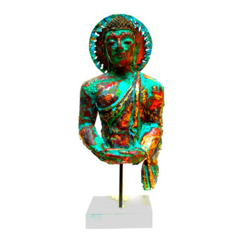 Sculpture titled "The Buddha" by Mahesh Chathuranga Ekanayake, Original Artwork, Metals