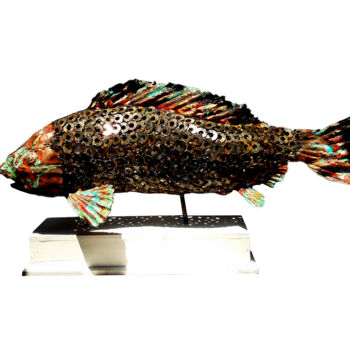 Rzeźba zatytułowany „A Bronzed Fish” autorstwa Mahesh Chathuranga Ekanayake, Oryginalna praca, Metale