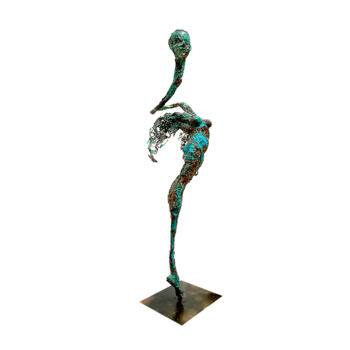 Sculpture titled "The Alien" by Mahesh Chathuranga Ekanayake, Original Artwork, Metals