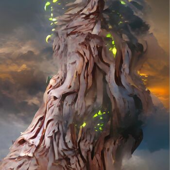 Digital Arts με τίτλο "LIGHTENING TREE" από Mahesh Tolani, Αυθεντικά έργα τέχνης, Ψηφιακή ζωγραφική